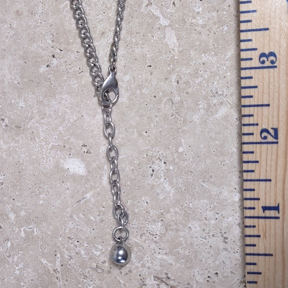 Silvertone Dangling Charm-style Necklace - Picture 5 of 5